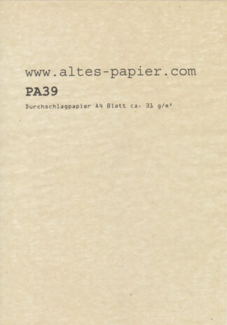 altes gelbes Durchschlagpapier PA39