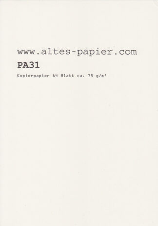 leicht vegilbtes A4 Kopierpapier Blatt PA31