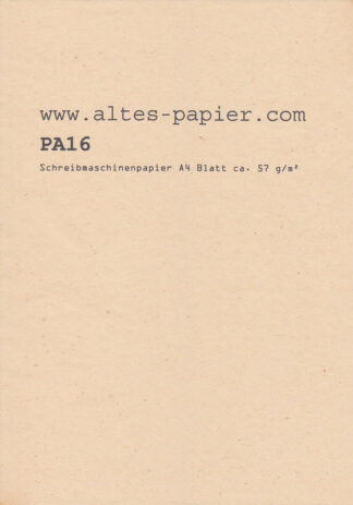Kaufen Sie hier echtes altes stark vergilbtes Schreibmaschinenpapier A4 Grammatur 57 g/qm.